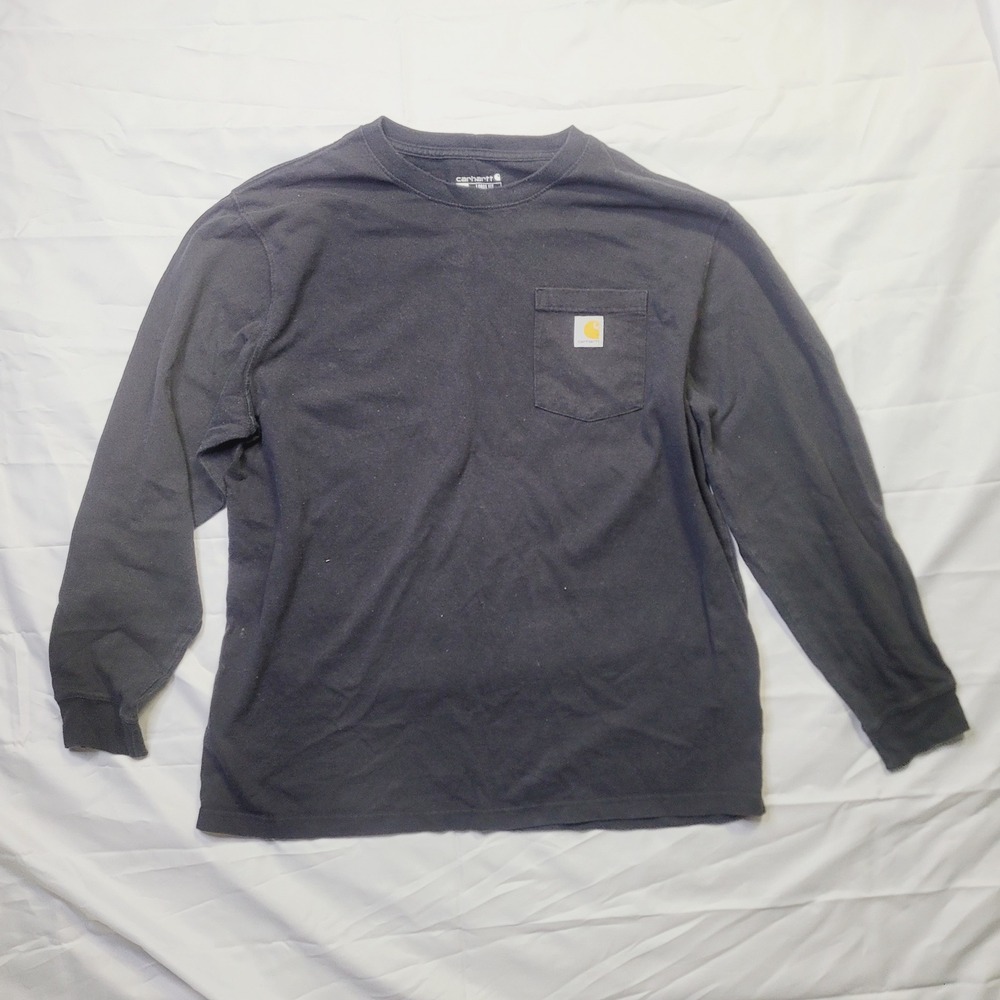 Carhartt Mens Loose Fit Long Sleeve Pocket T-Shirt Black Size XL - Picture 1 of 10